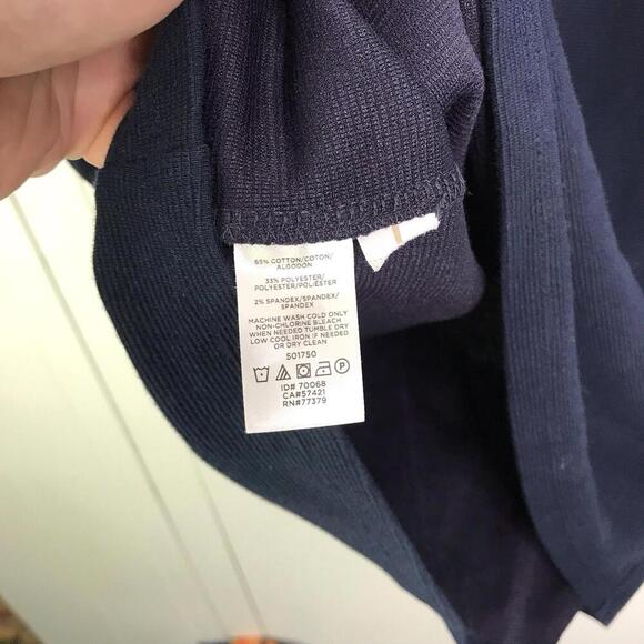 Ann Taylor Dress Womens 8P Navy Short Sleeve Corpcore Classic Preppy Office - Picture 6 of 7